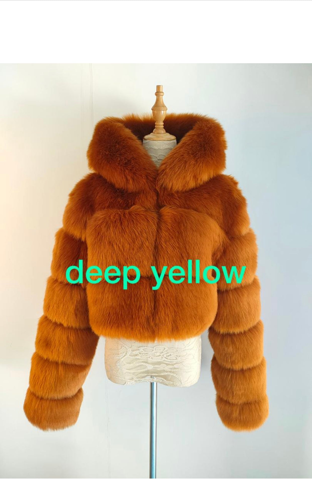 Cropped faux fur coats