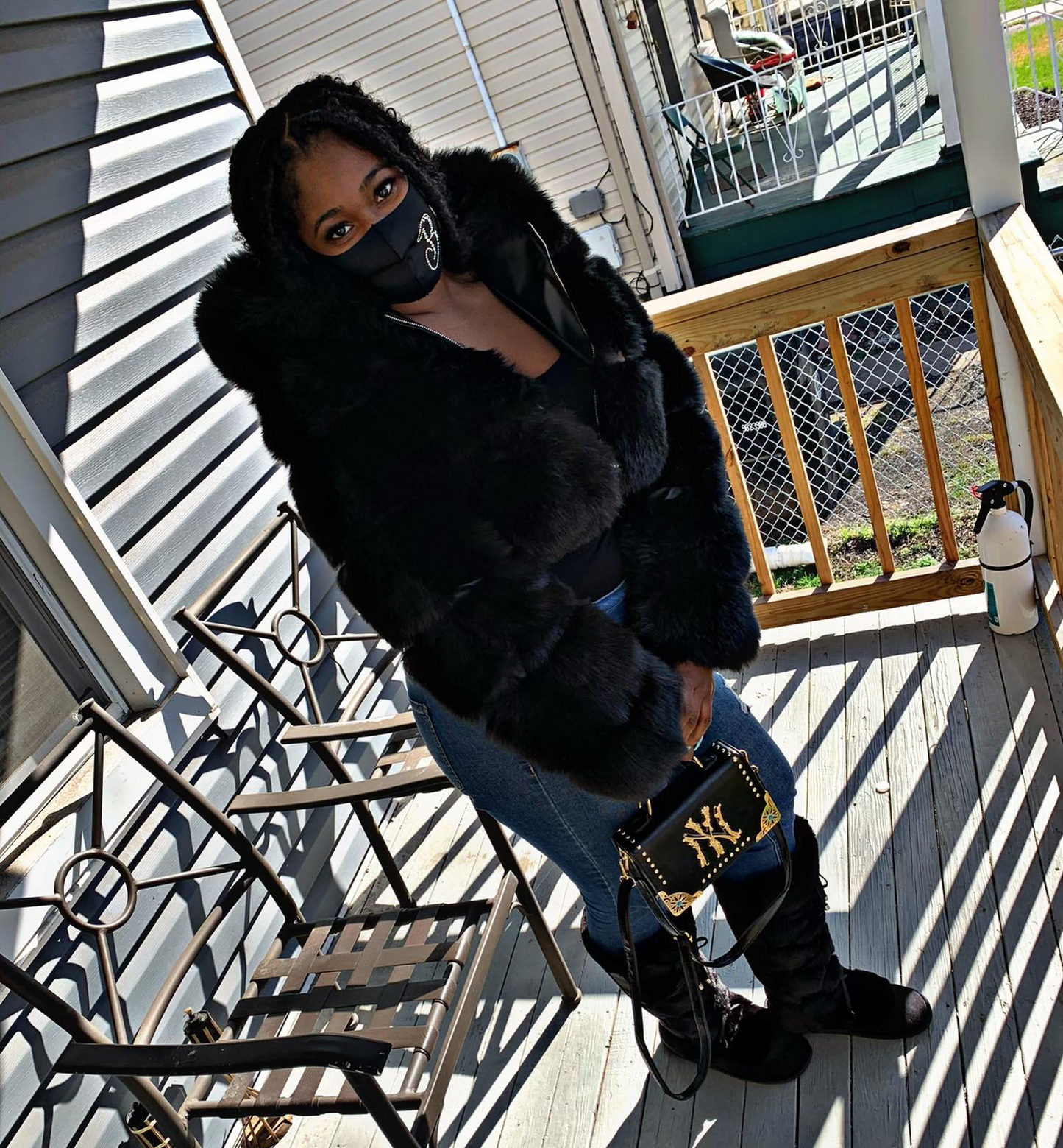 Cropped faux fur coats