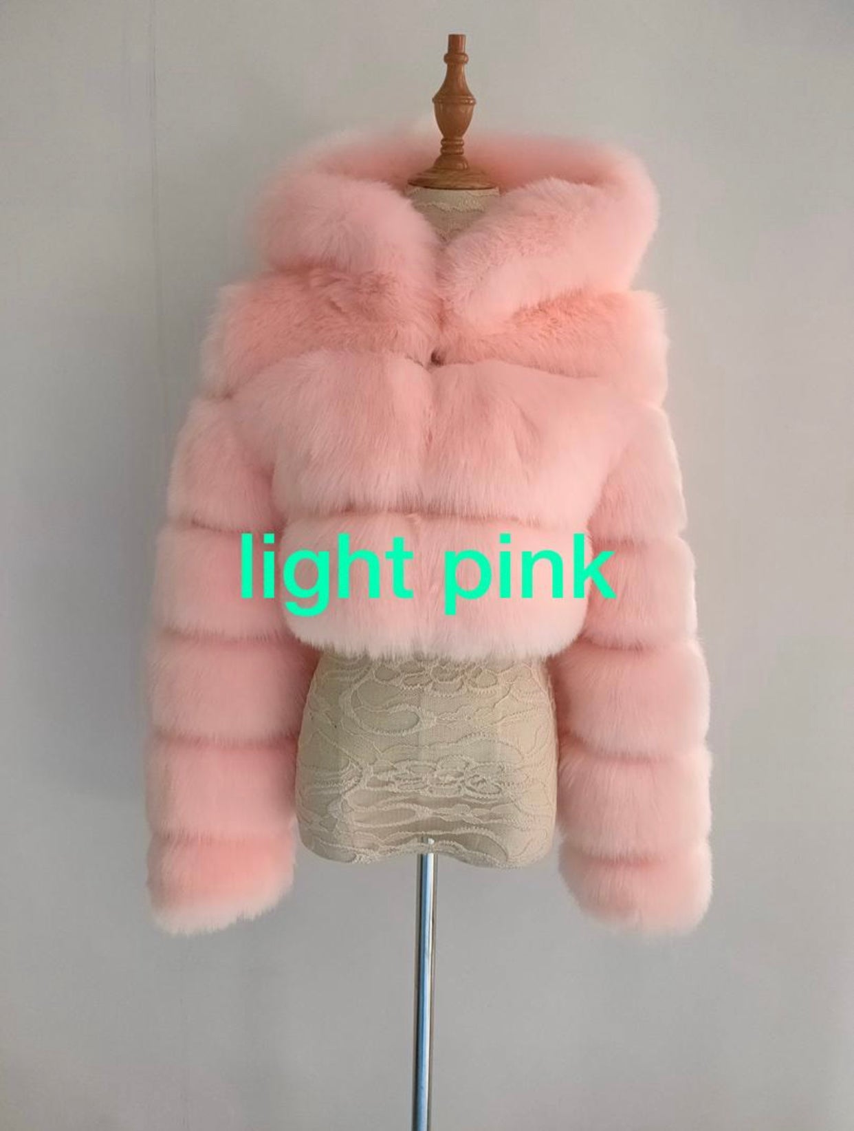 Cropped faux fur coats